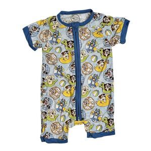 NWOT Oak & Ollie Baby Bamboo Shorties Pajamas Bluey Cartoon Print - Size 12-18M